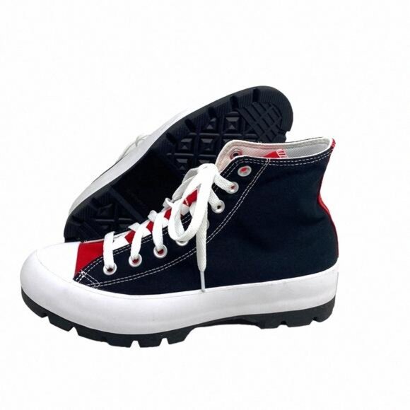 Converse Ctas Lugged Shoes High Women Size Black 571211C-WBWR Custom Canvas Red - Picture 9 of 12
